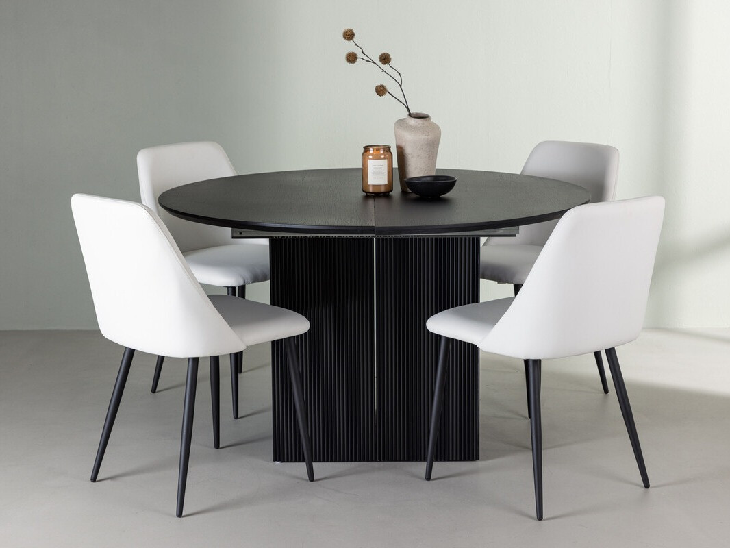 Set sala da pranzo Dallas 4276 (Bianco + Nero)