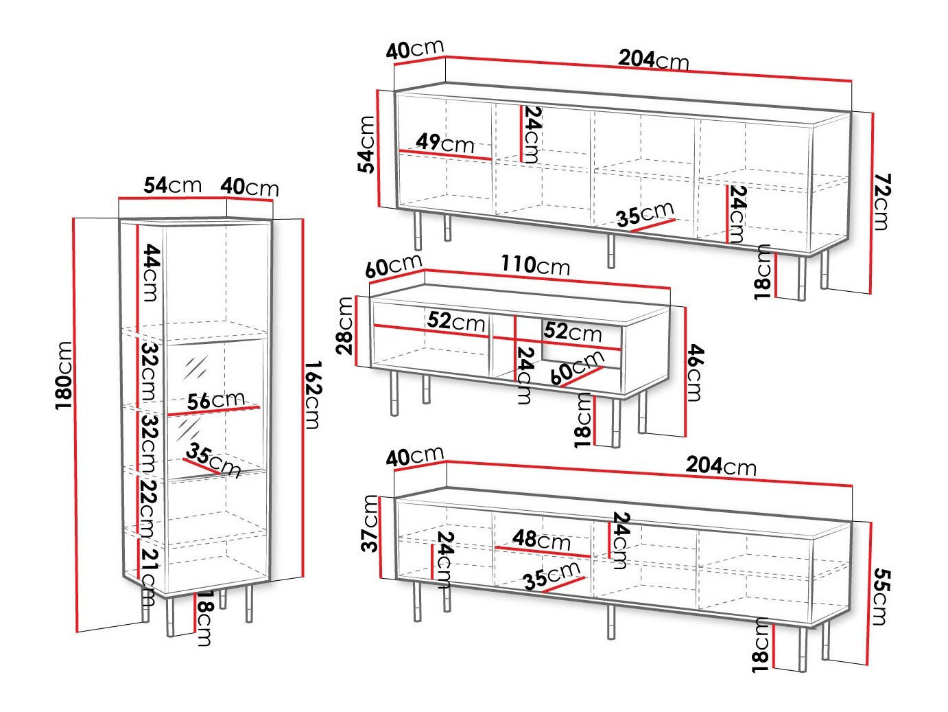 Parete attrezzata Elmteo 106