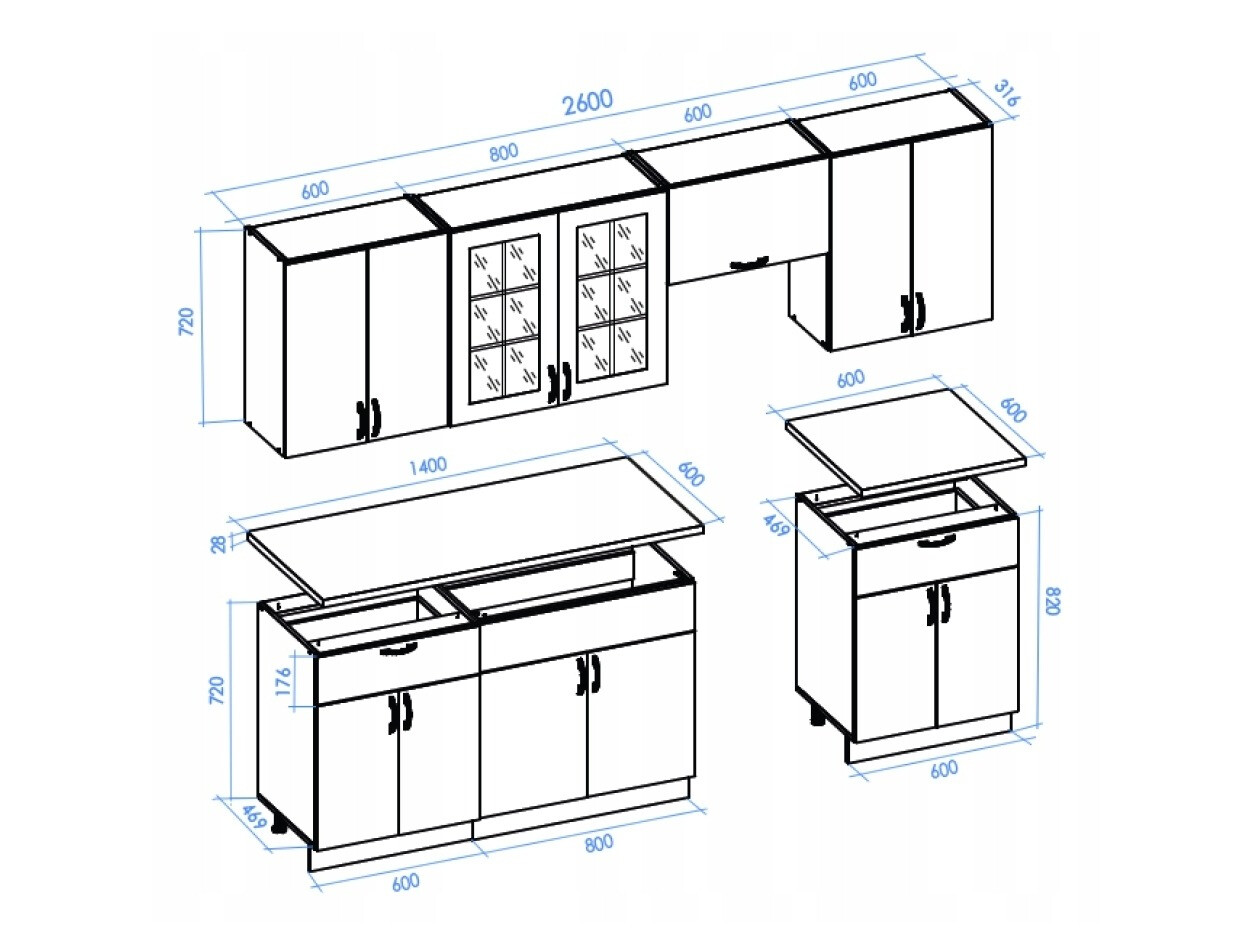 Composizione cucina Houston Lumen III