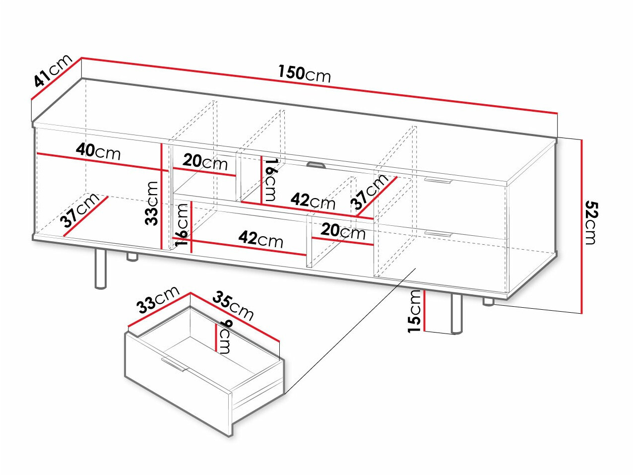 Mobile porta TV Decus (Nero)