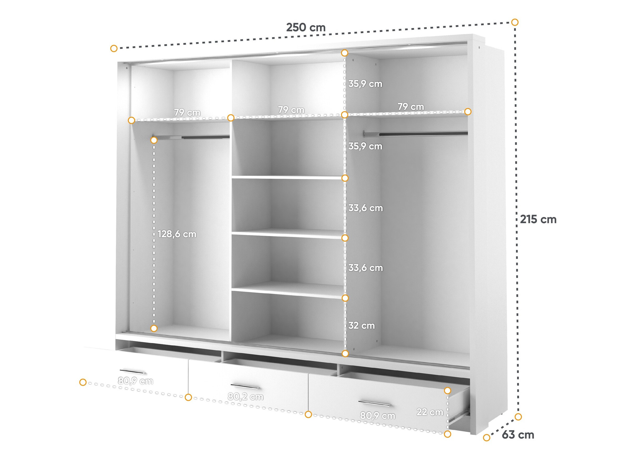 Armadio Fresno 100 (Bianco)