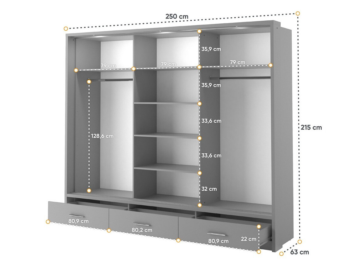 Armadio Fresno 100 (Grigio)