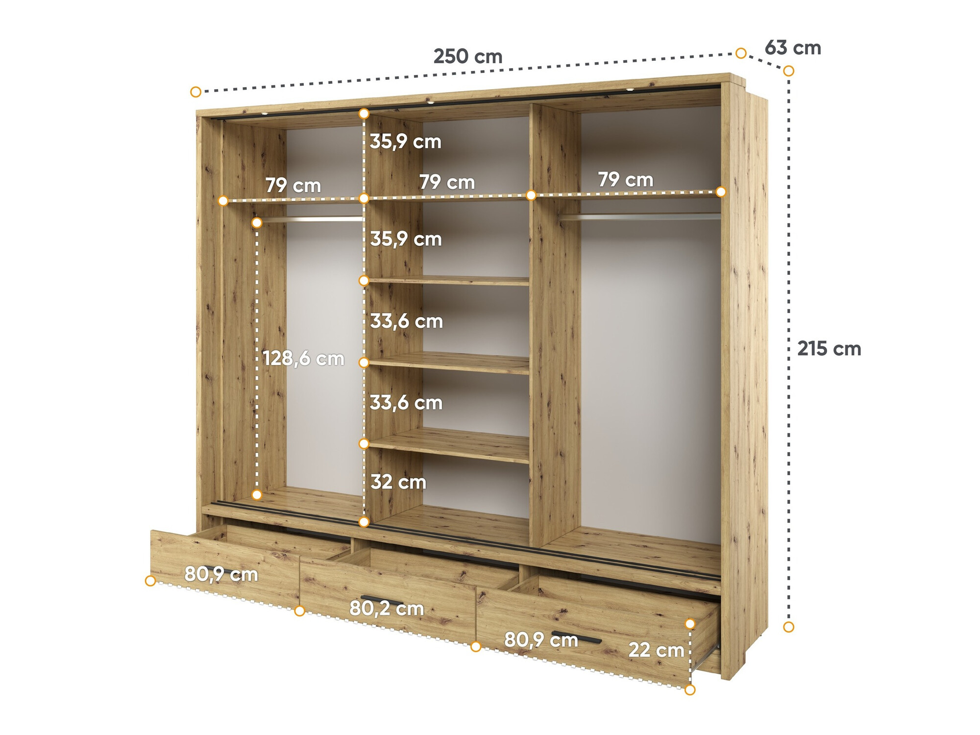 Armadio Fresno 100 (Rovere Artisan)