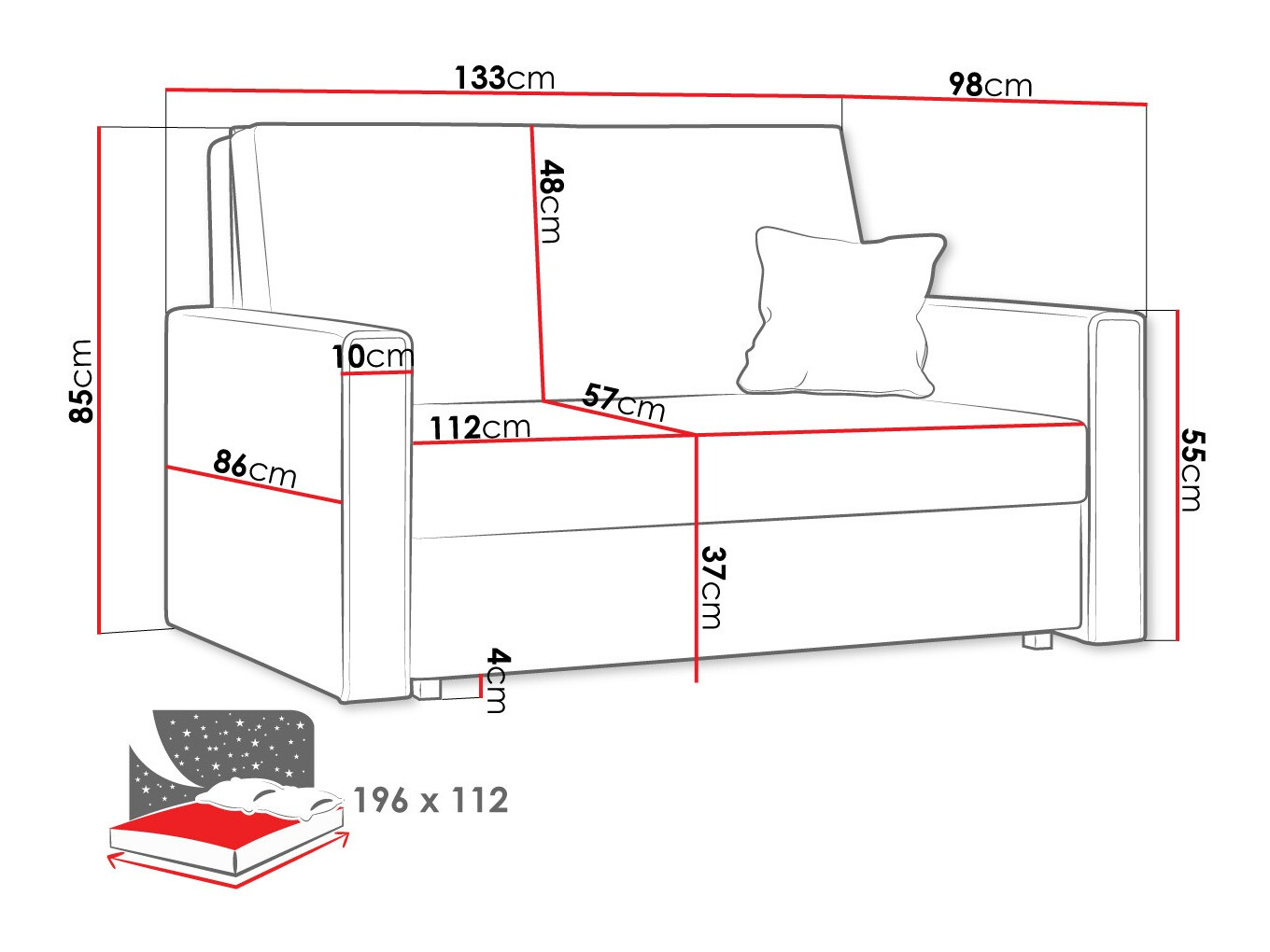 Divano letto Morel II (Poso 01)