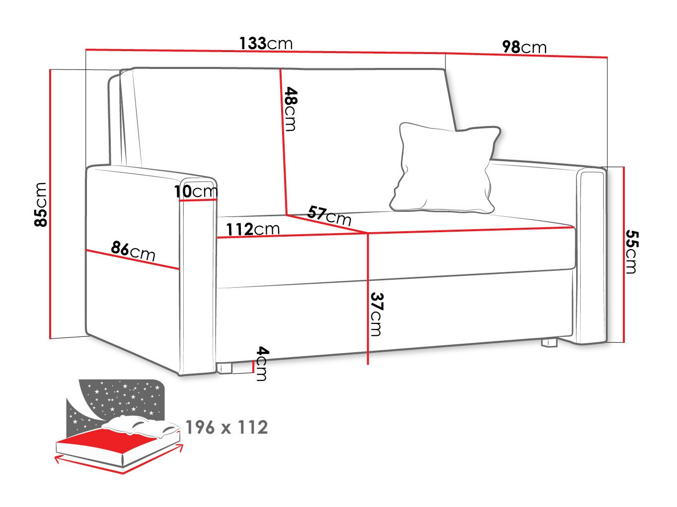 Divano letto Morel II (Poso 100)