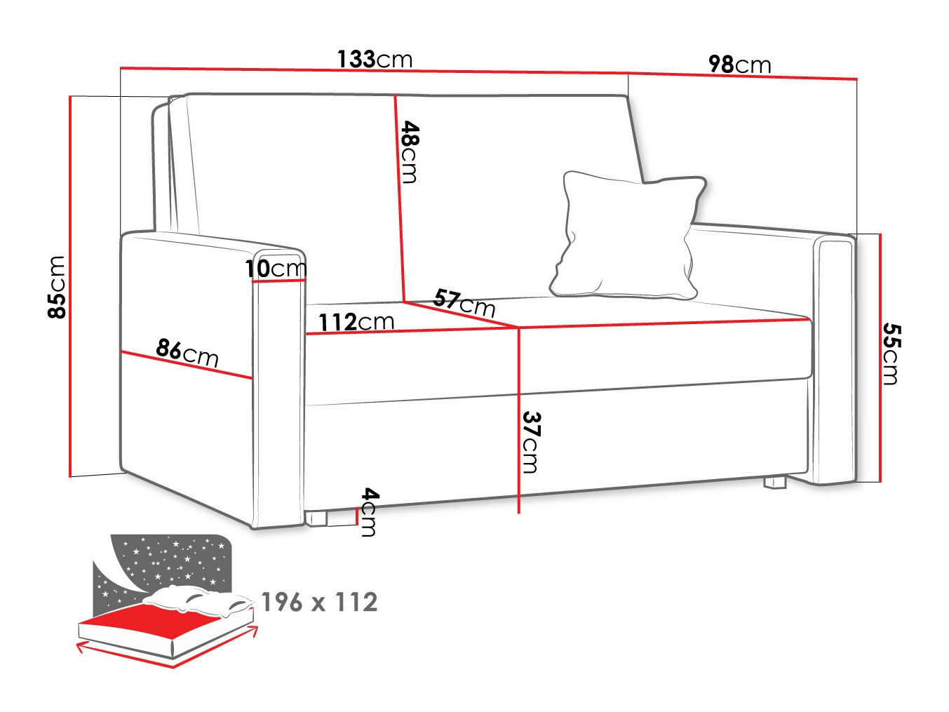 Divano letto Morel II (Poso 110)