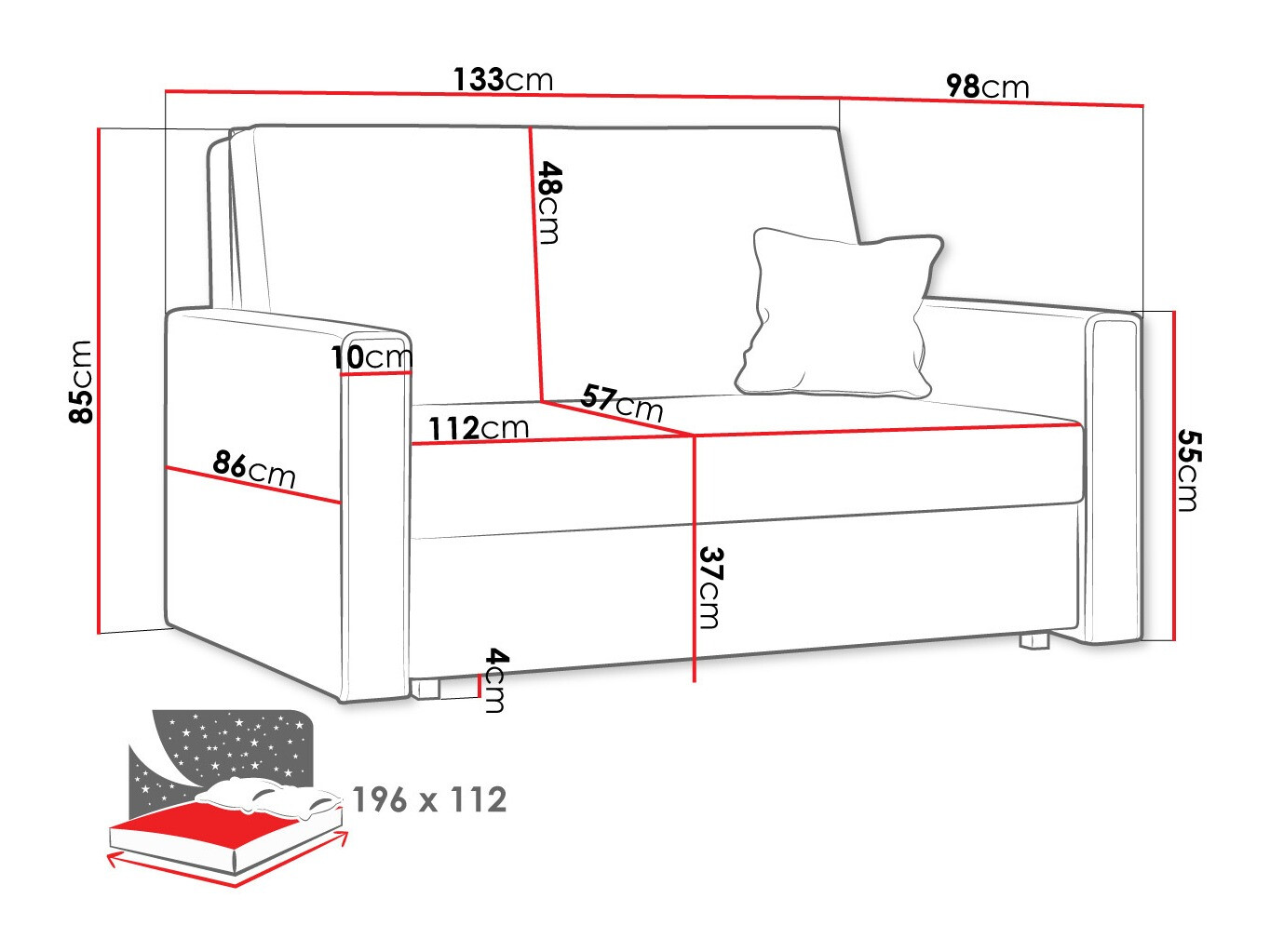 Divano letto Morel II (Poso 22)