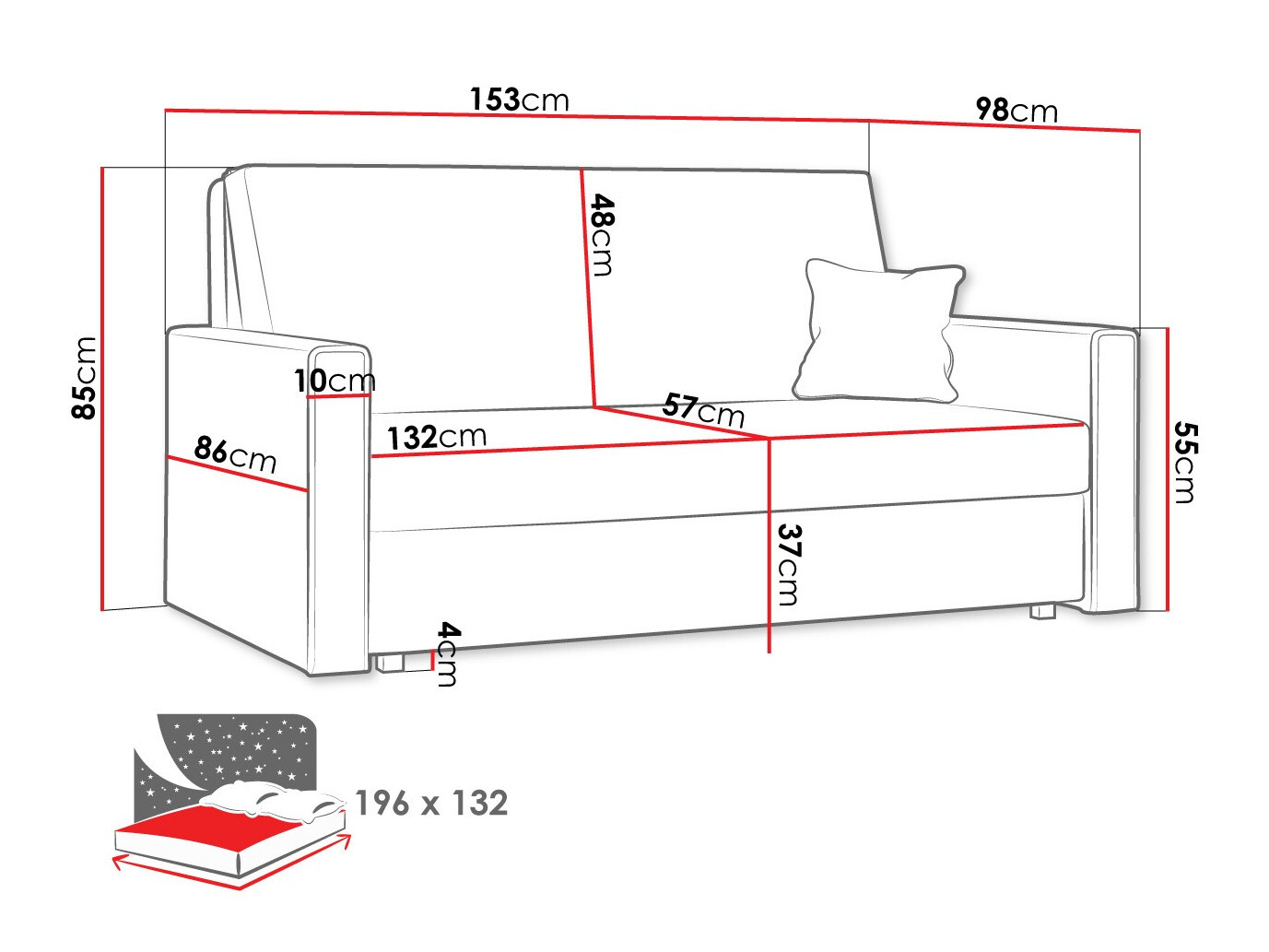 Divano letto Morel III (Poso 110)