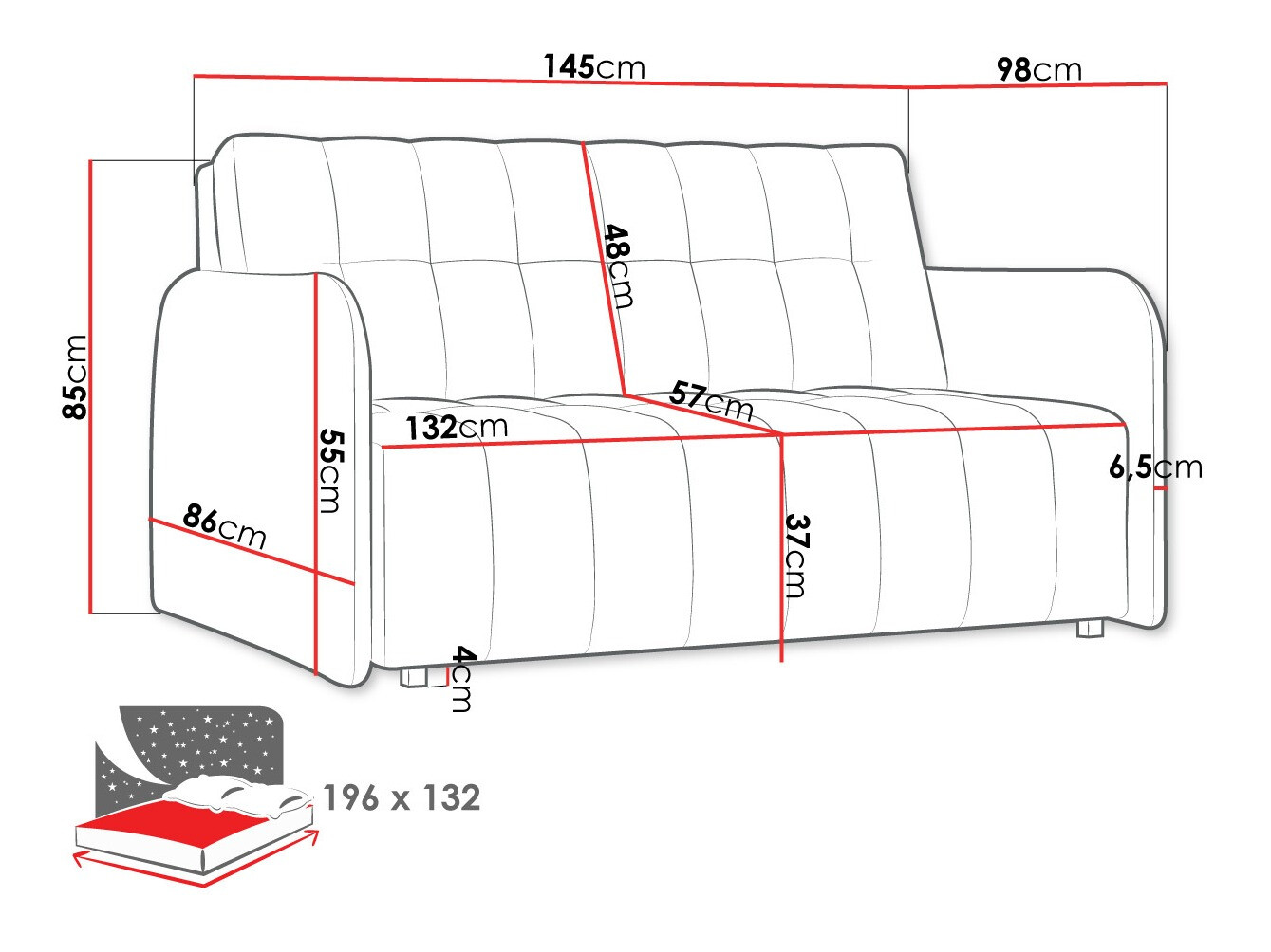 Divano letto Aquarin III (Paros 3)