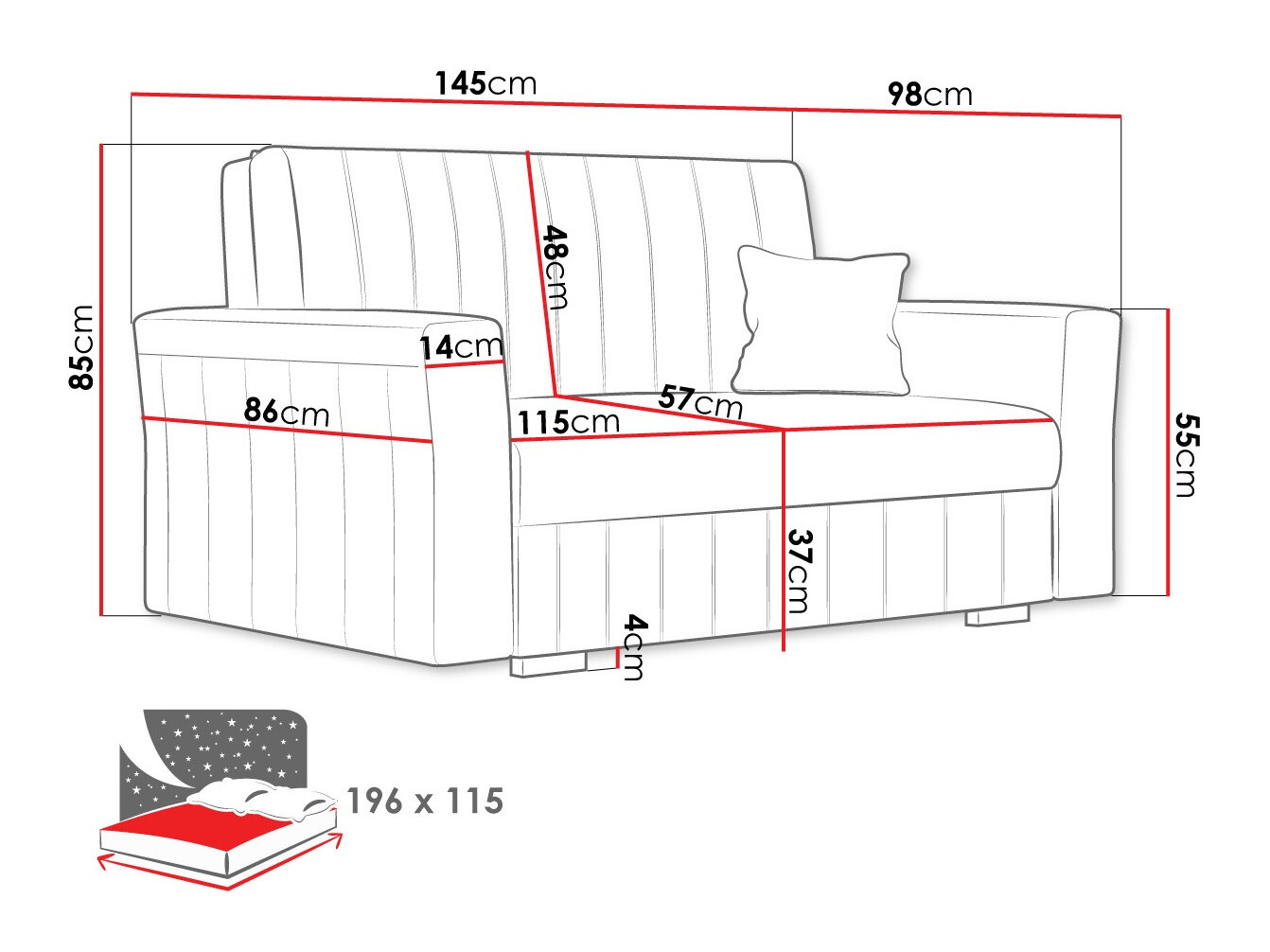 Divano letto Orinen II (Kronos 07)