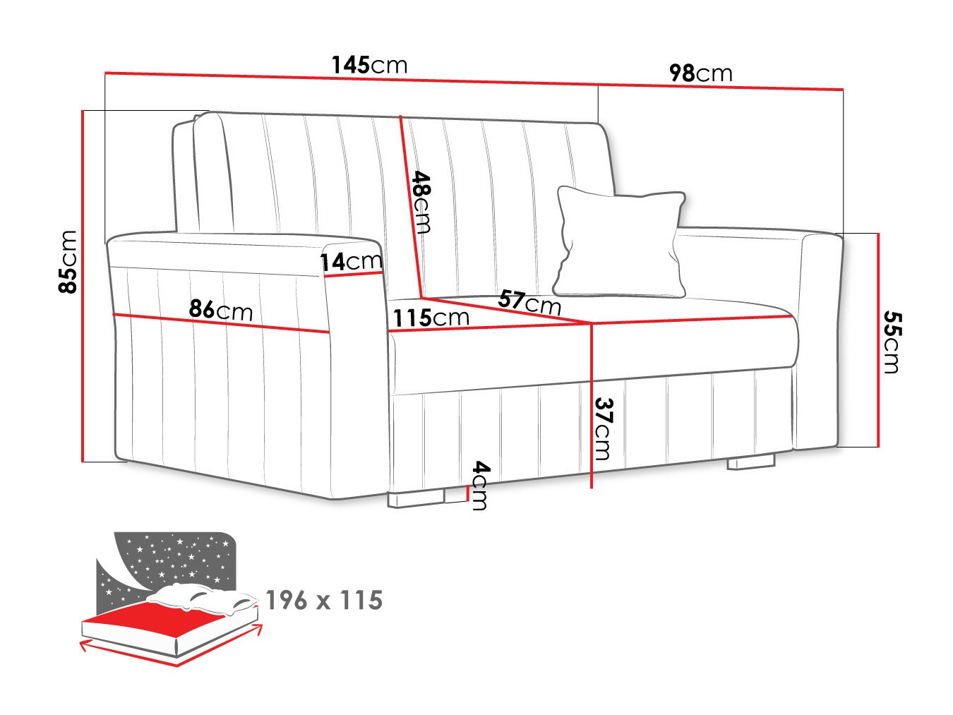 Divano letto Orinen II (Kronos 27)
