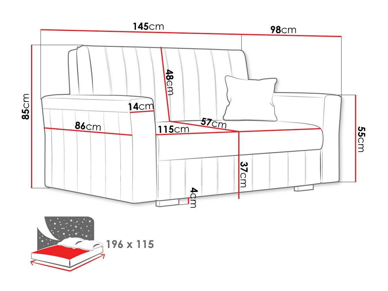 Divano letto Orinen II (Kronos 31)