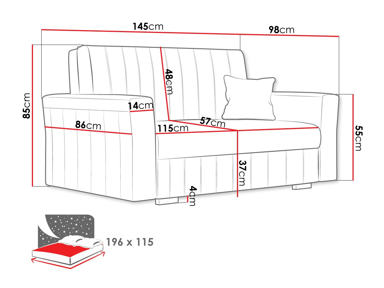 Divano letto Orinen II (Paros 05)