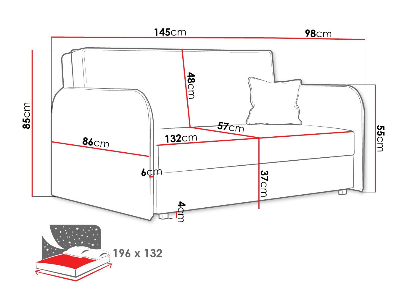 Divano letto Lirael III (Mono 235)
