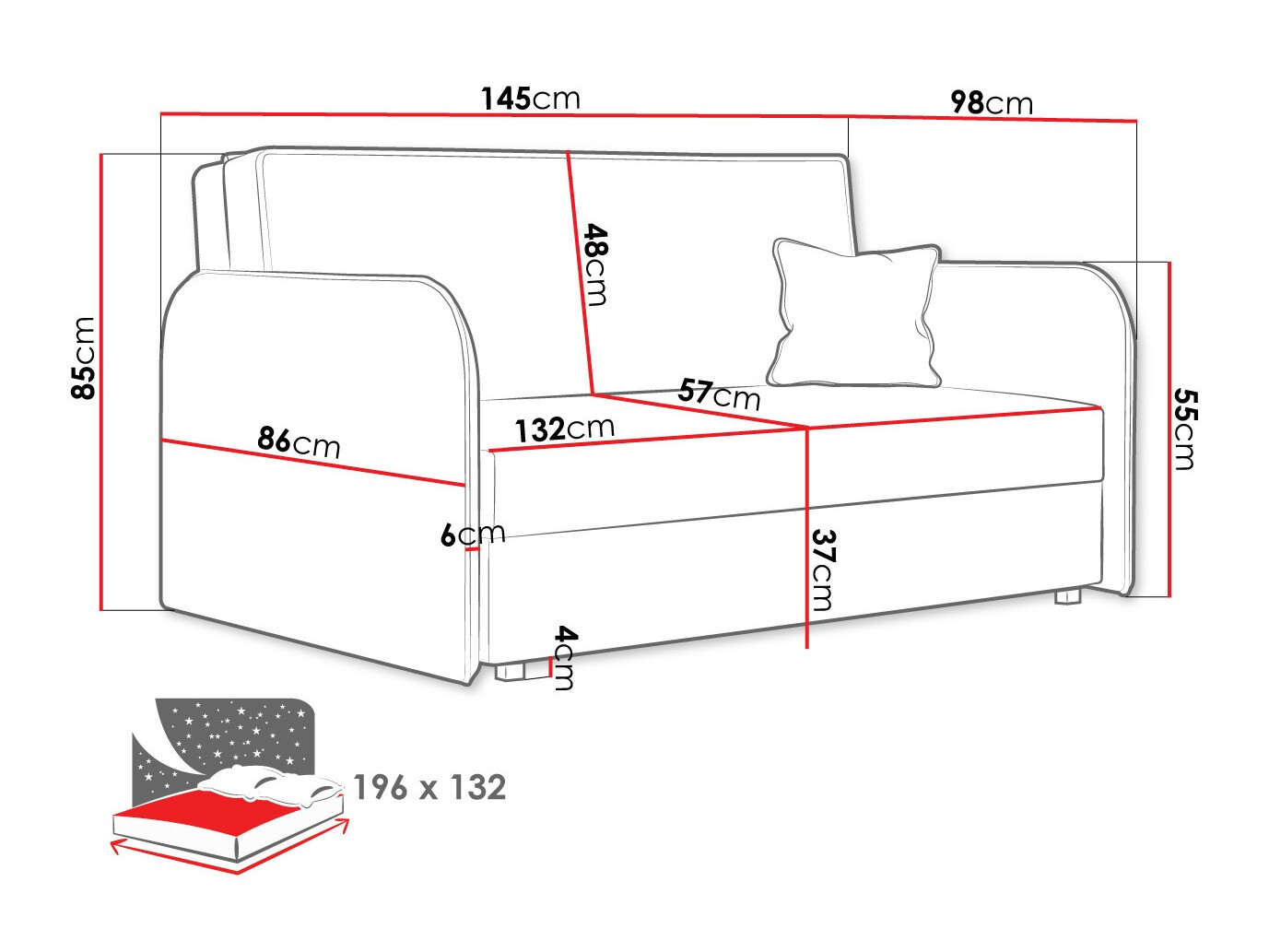Divano letto Lirael III (Mono 241)