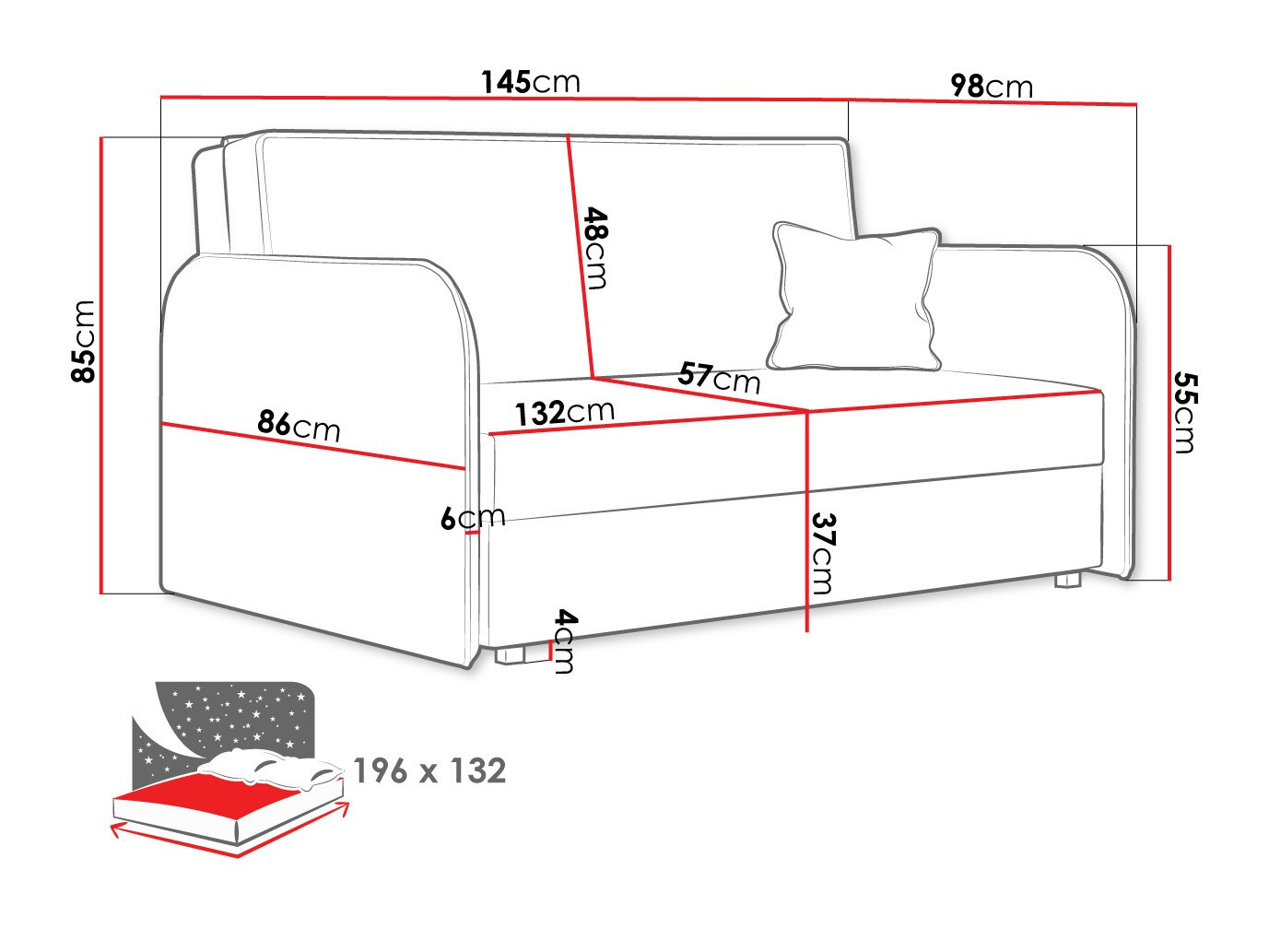 Divano letto Lirael III (Mono 244)