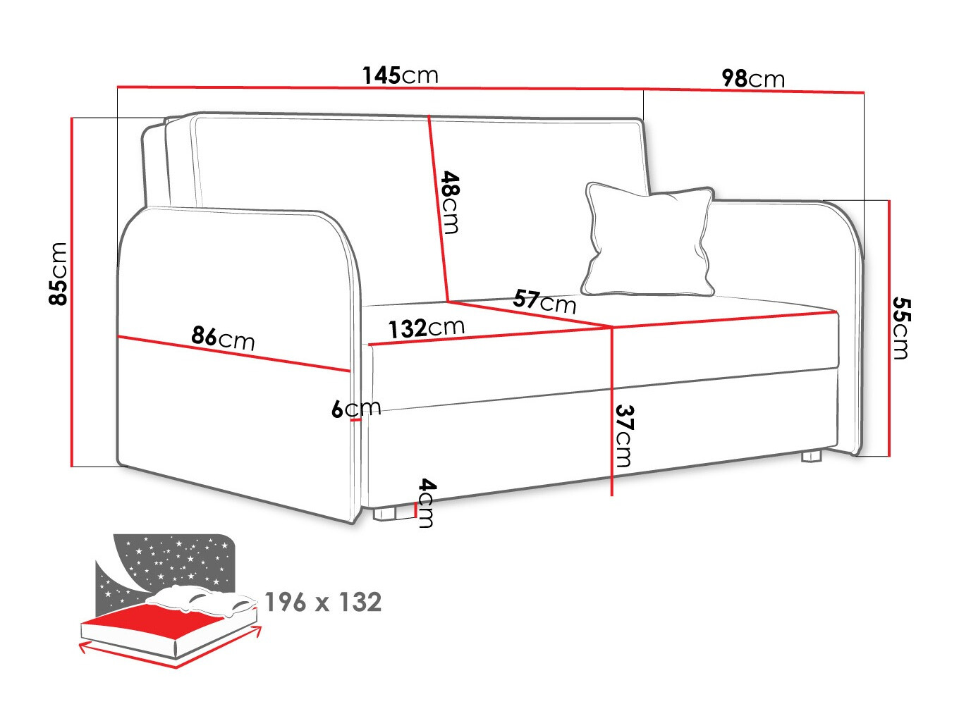 Divano letto Lirael III (Mono 246)
