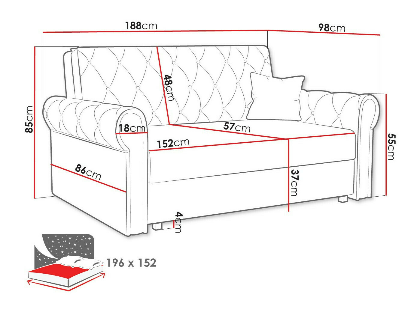 Divano letto Aelara IV (Kronos 22)