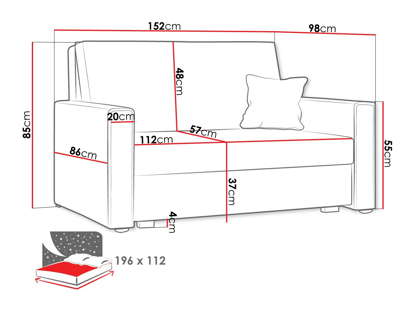 Divano letto Clarlen II (Poso 05)