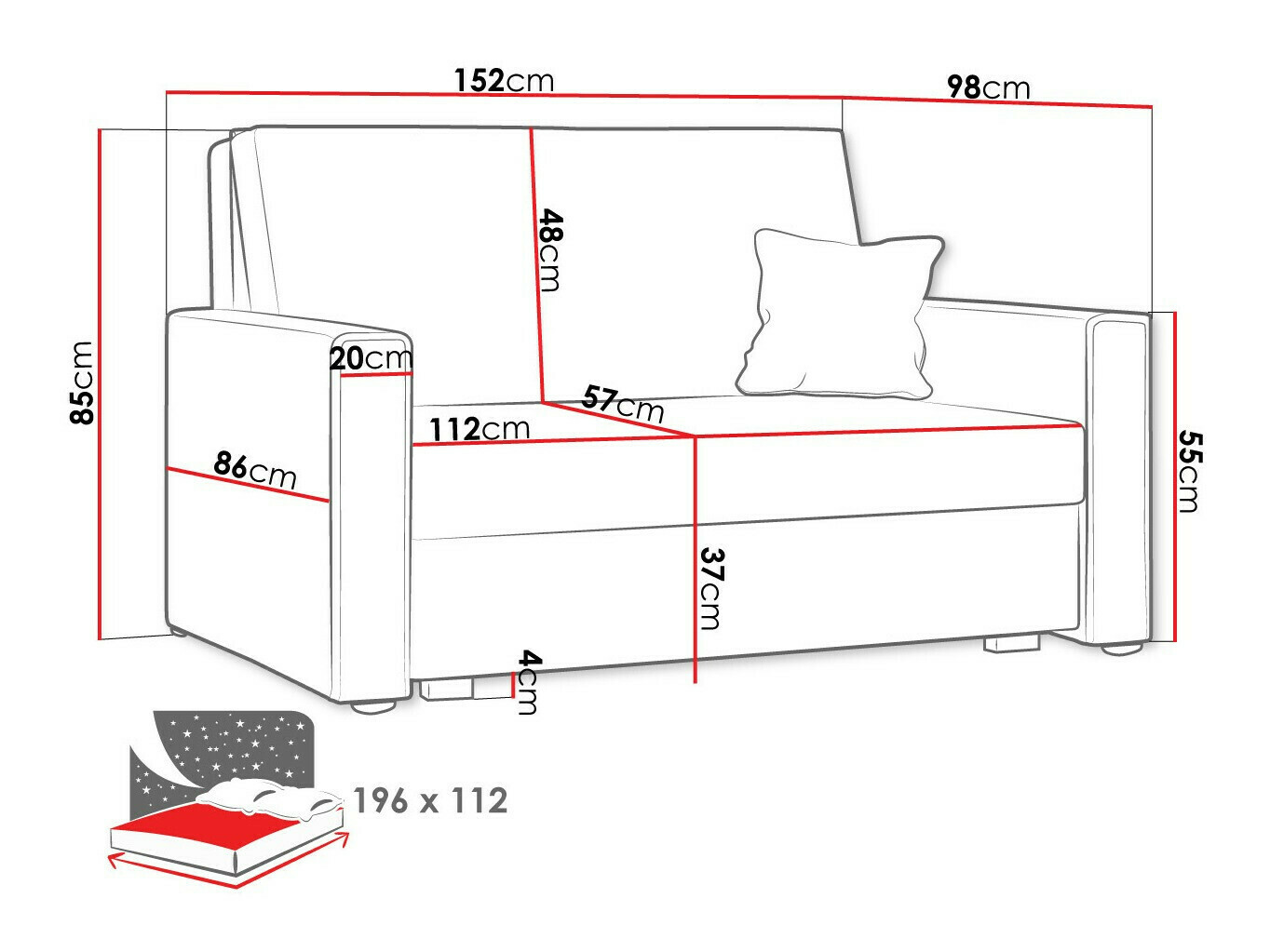 Divano letto Clarlen II (Poso 110)