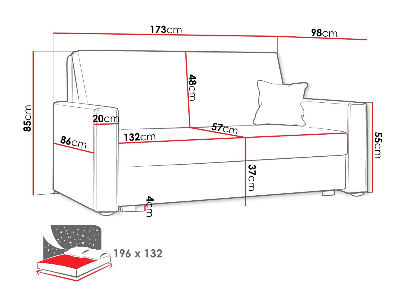 Divano letto Clarlen III (Poso 05)