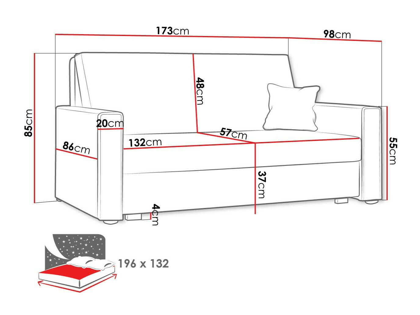 Divano letto Clarlen III (Poso 22)