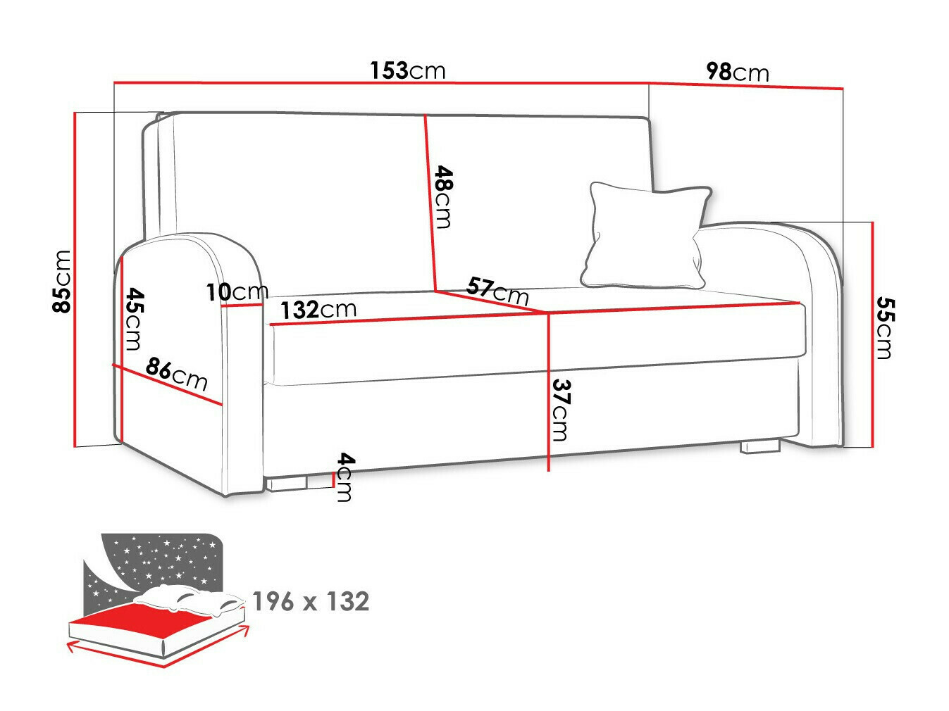 Divano letto Galona III (Mono 244 + Sorriso 4)