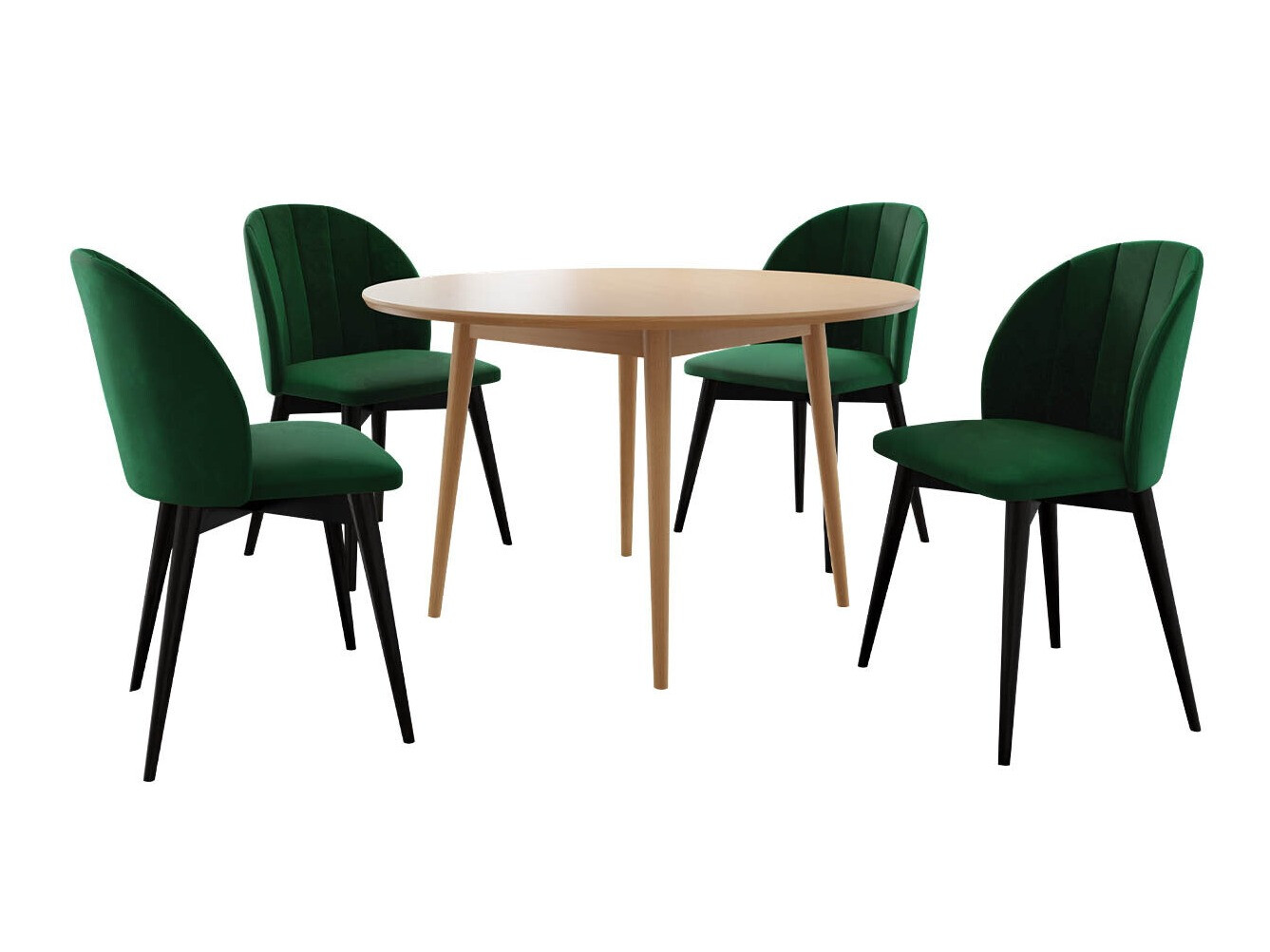 Set sala da pranzo Racine 127 (Marrone + Magic Velvet 2225)