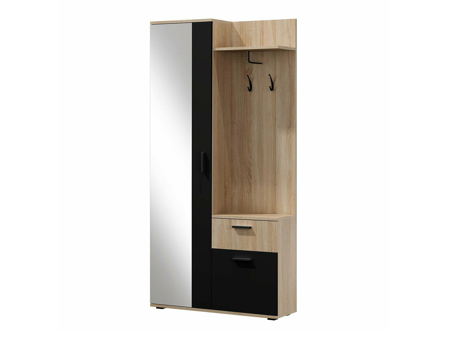 Set arredo da corridoio Pavo (Rovere Artisan + Nero)