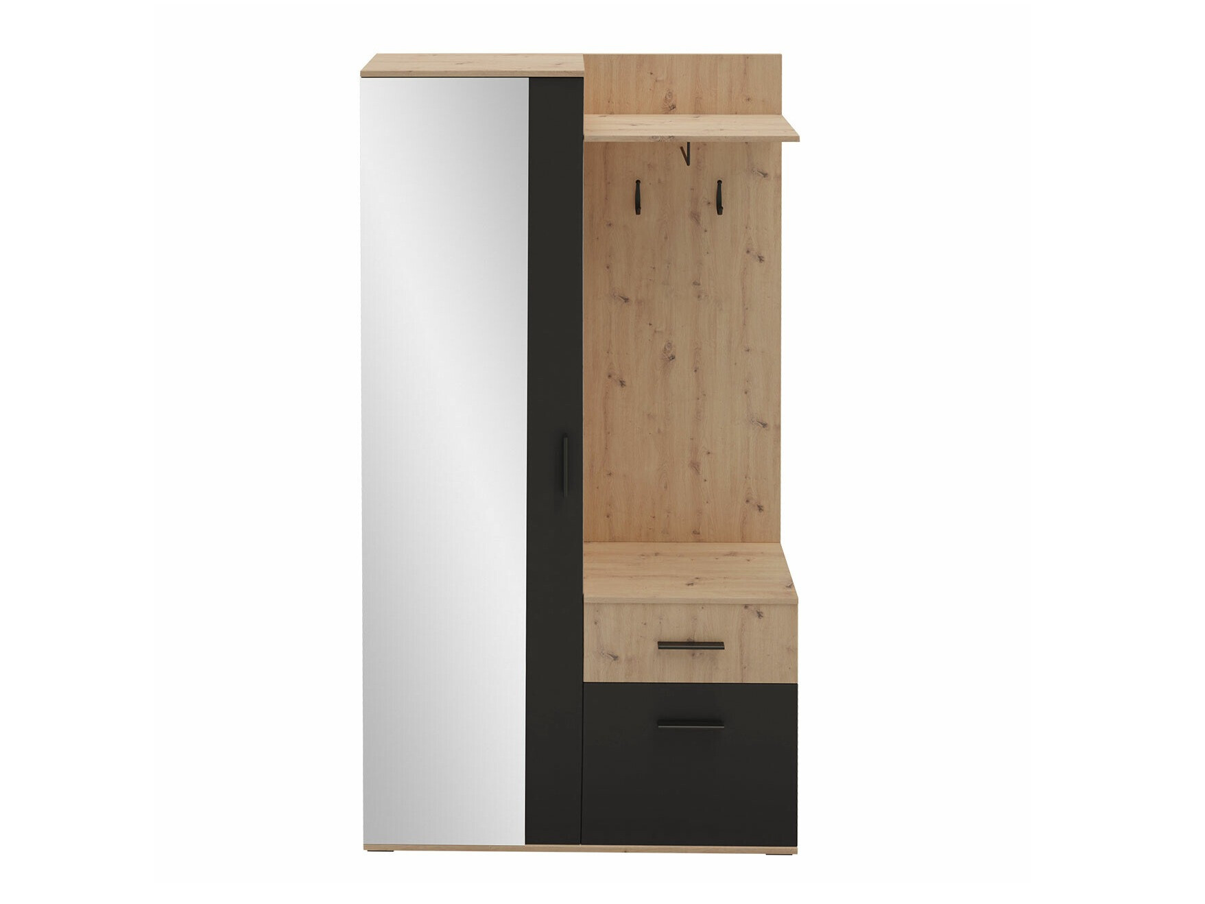 Set arredo da corridoio Pavo (Rovere Artisan + Nero)