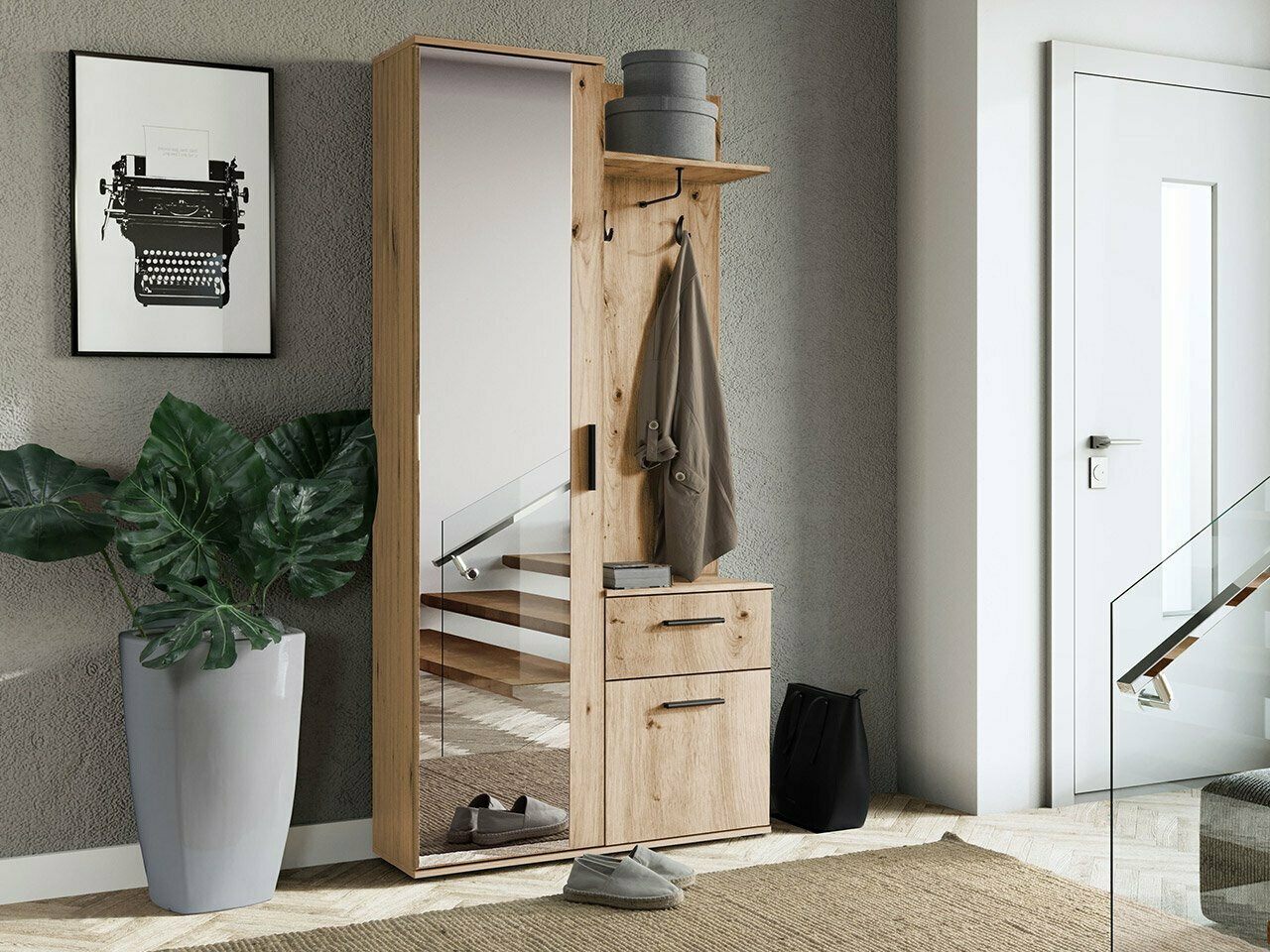 Set arredo da corridoio Pavo (Rovere Artisan)