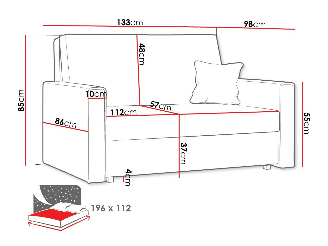 Divano letto Morel II (Poso 14)