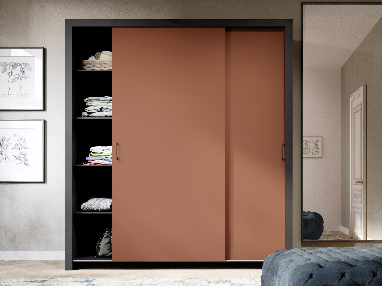 Armadio Murrieta 192 (Nero + Marrone)