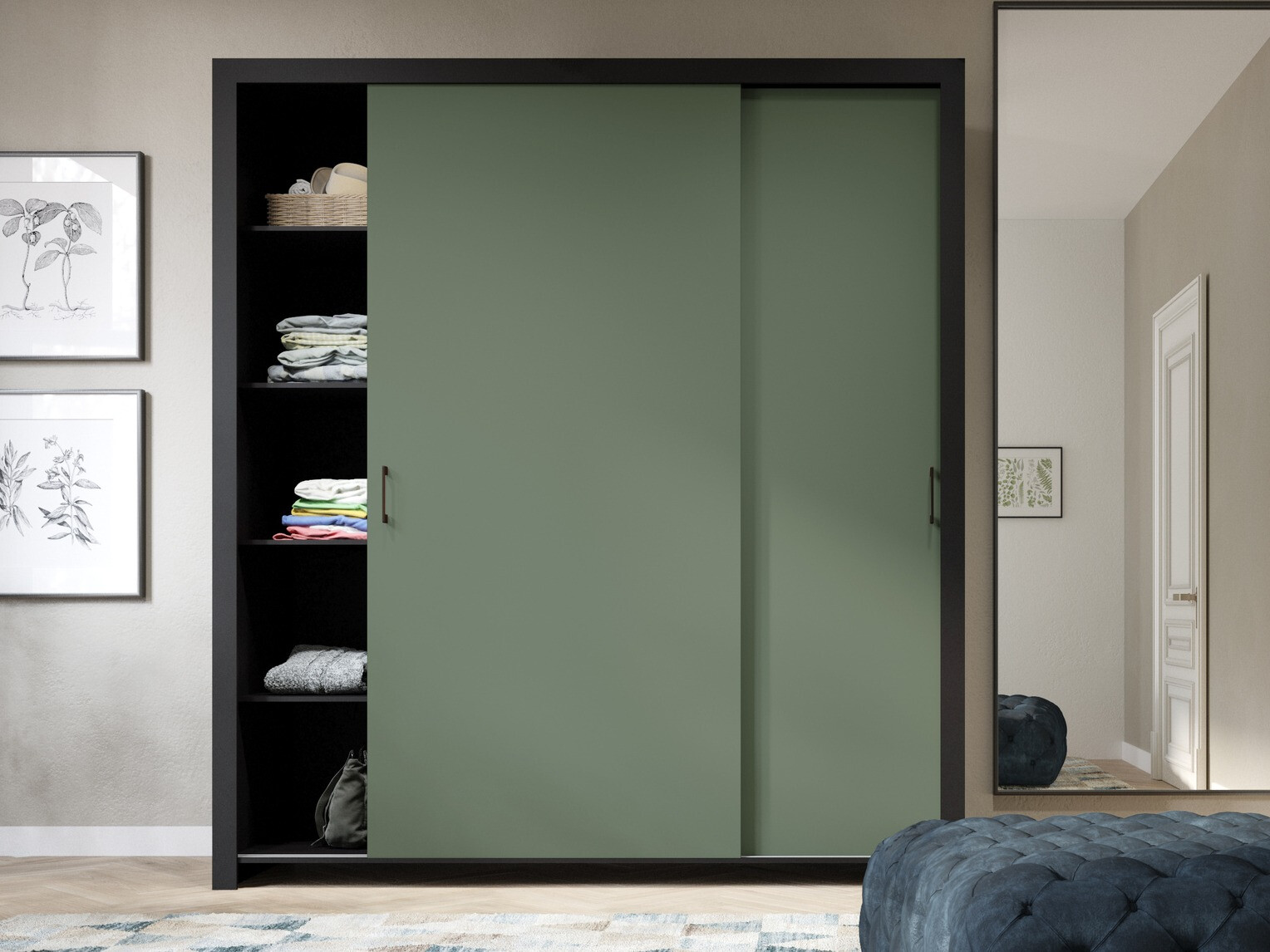 Armadio Murrieta 192 (Nero + Verde)