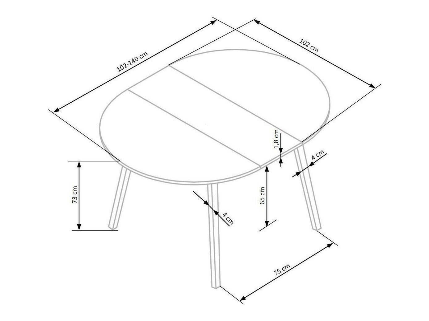 Tavolo Houston 981 (Rovere Artisan + Nero)