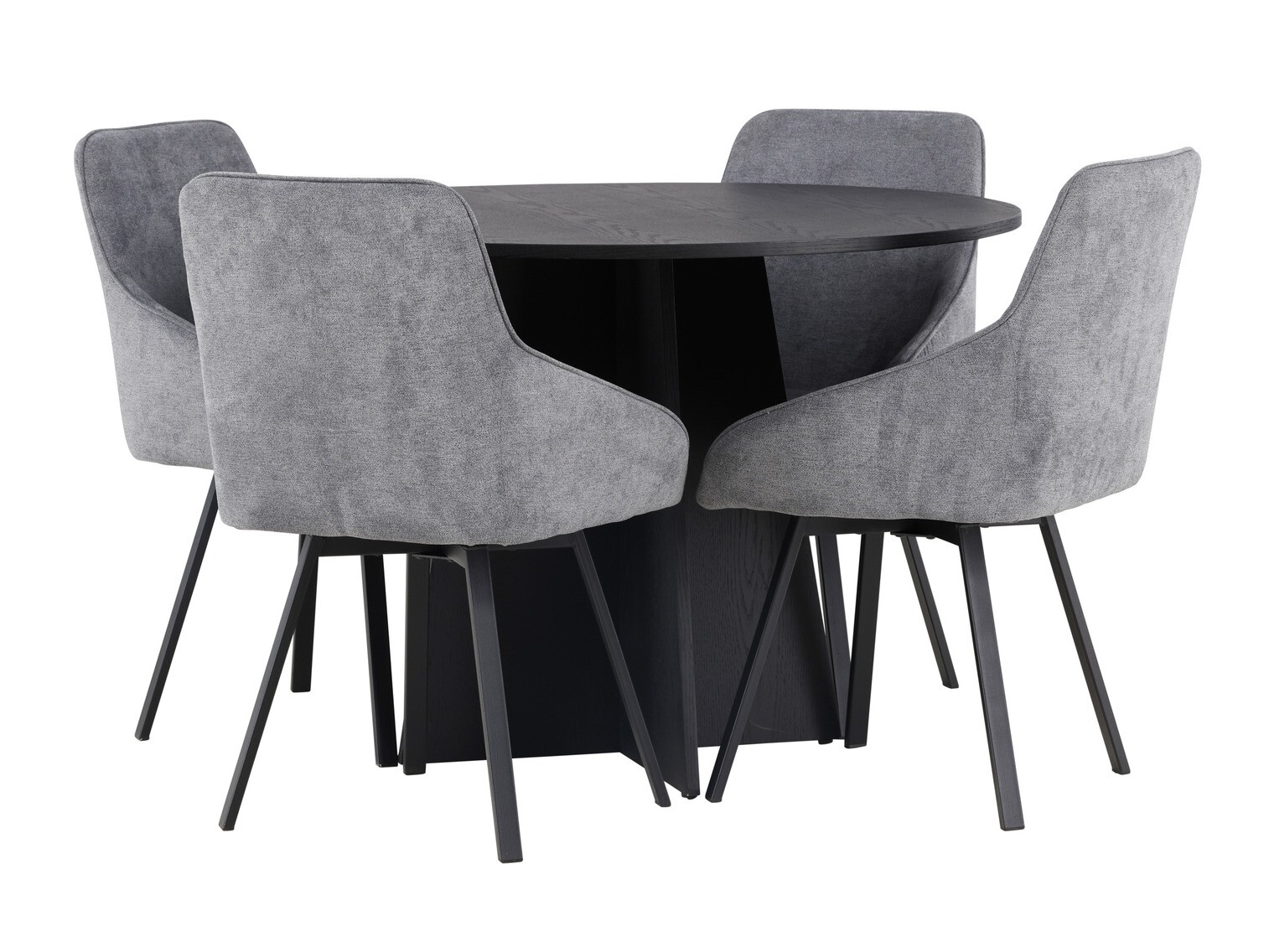 Set sala da pranzo Dallas 4325 (Grigio scuro + Nero)