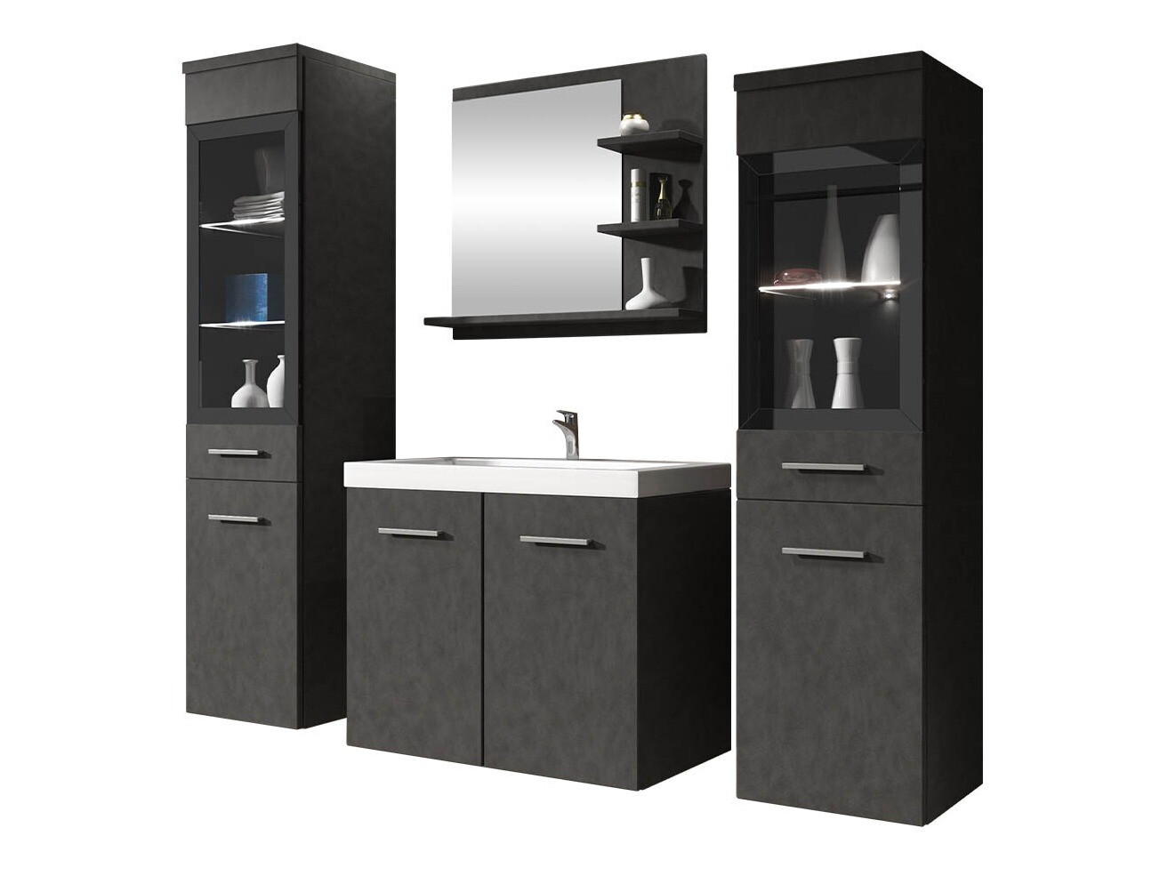 Set bagno Scientia IV (Matera grigio)