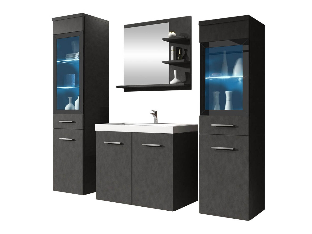 Set bagno Scientia IV (Matera grigio)