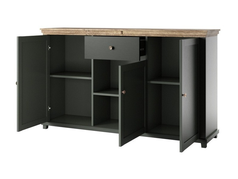 Cassettiera Tolnue 106 (Verde scuro + Quercia di lefkada)