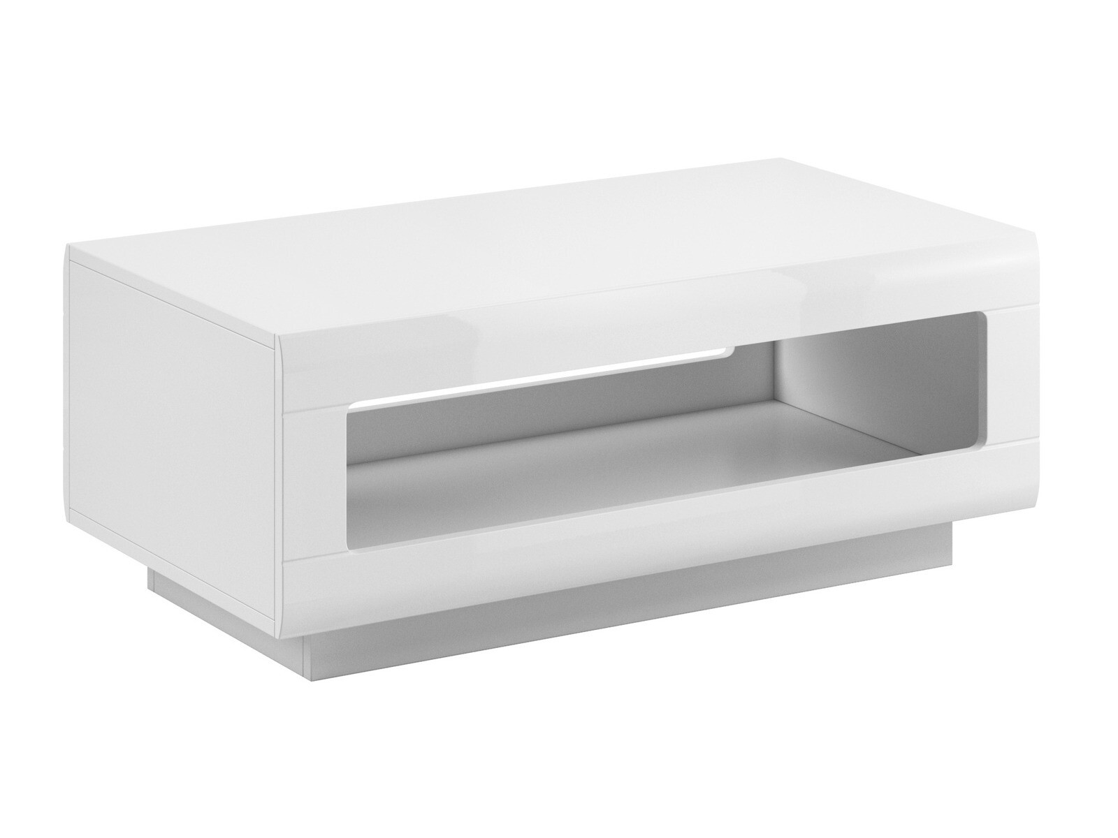 Tavolino da caffè Ophsalu 102 (Bianco + Bianco lucido)