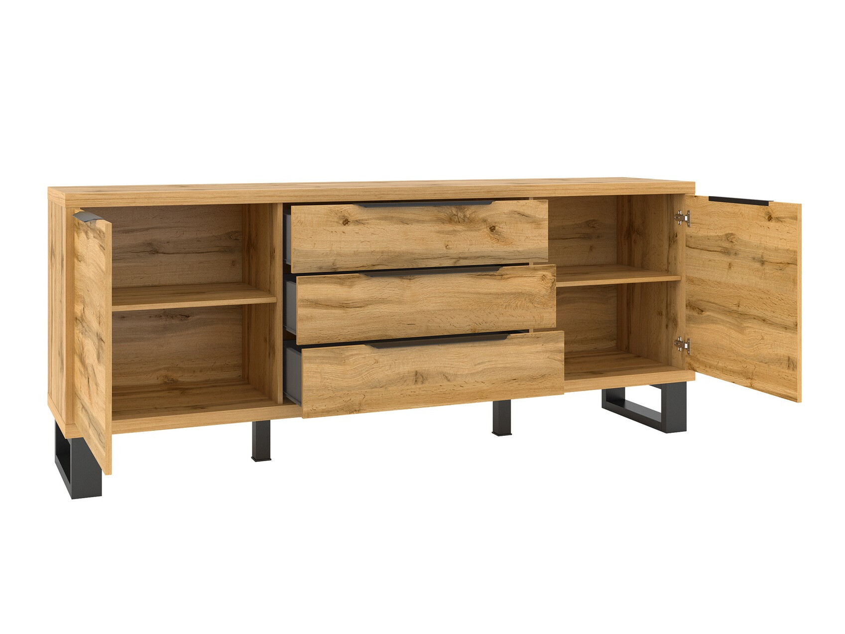 Cassettiera Avicavu 102 (Quercia di Wotan + Nero)