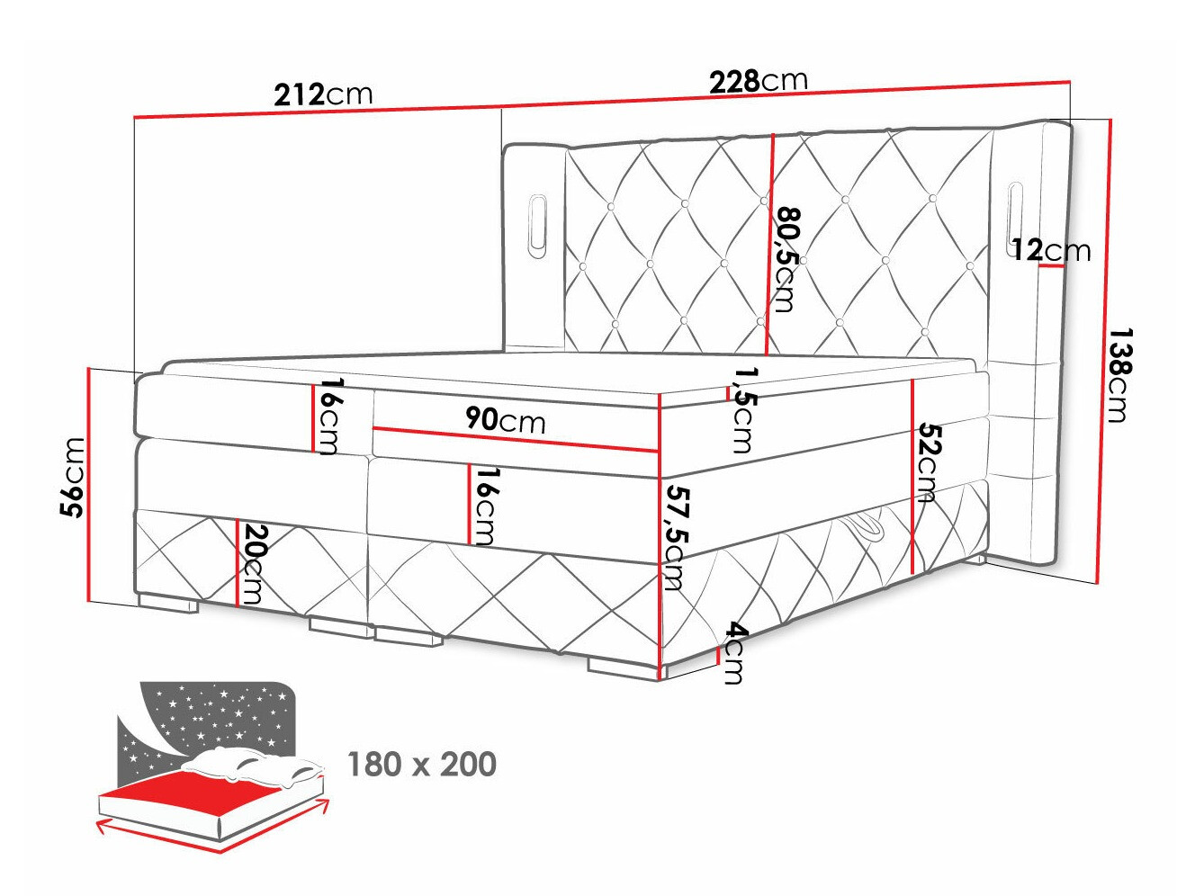 Letto continentale Historia (Kameleon 04)