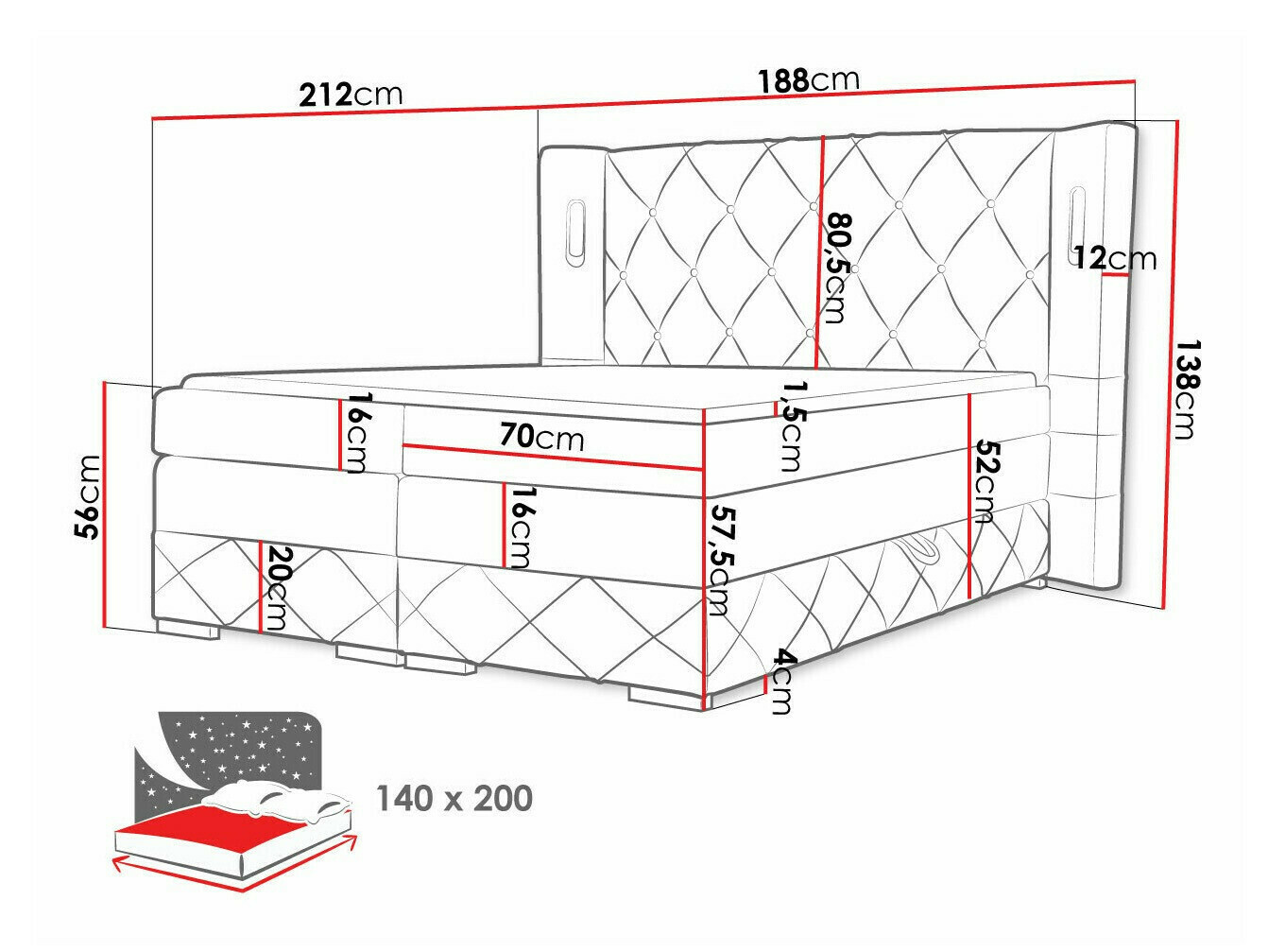 Letto continentale Historia (Kameleon 09)