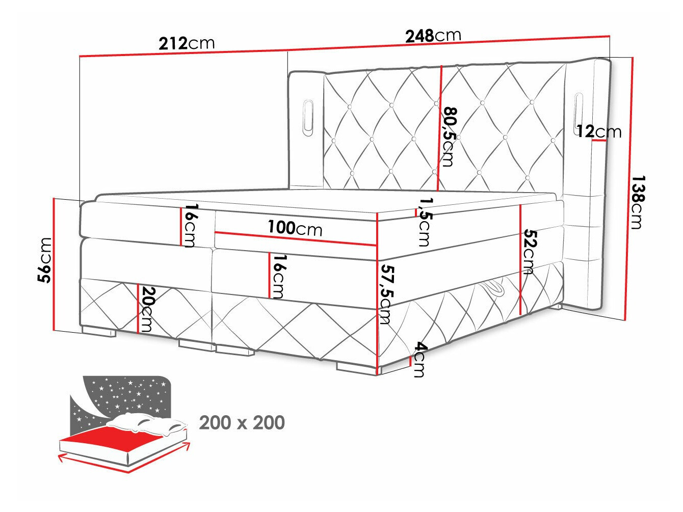 Letto continentale Historia (Kameleon 09)