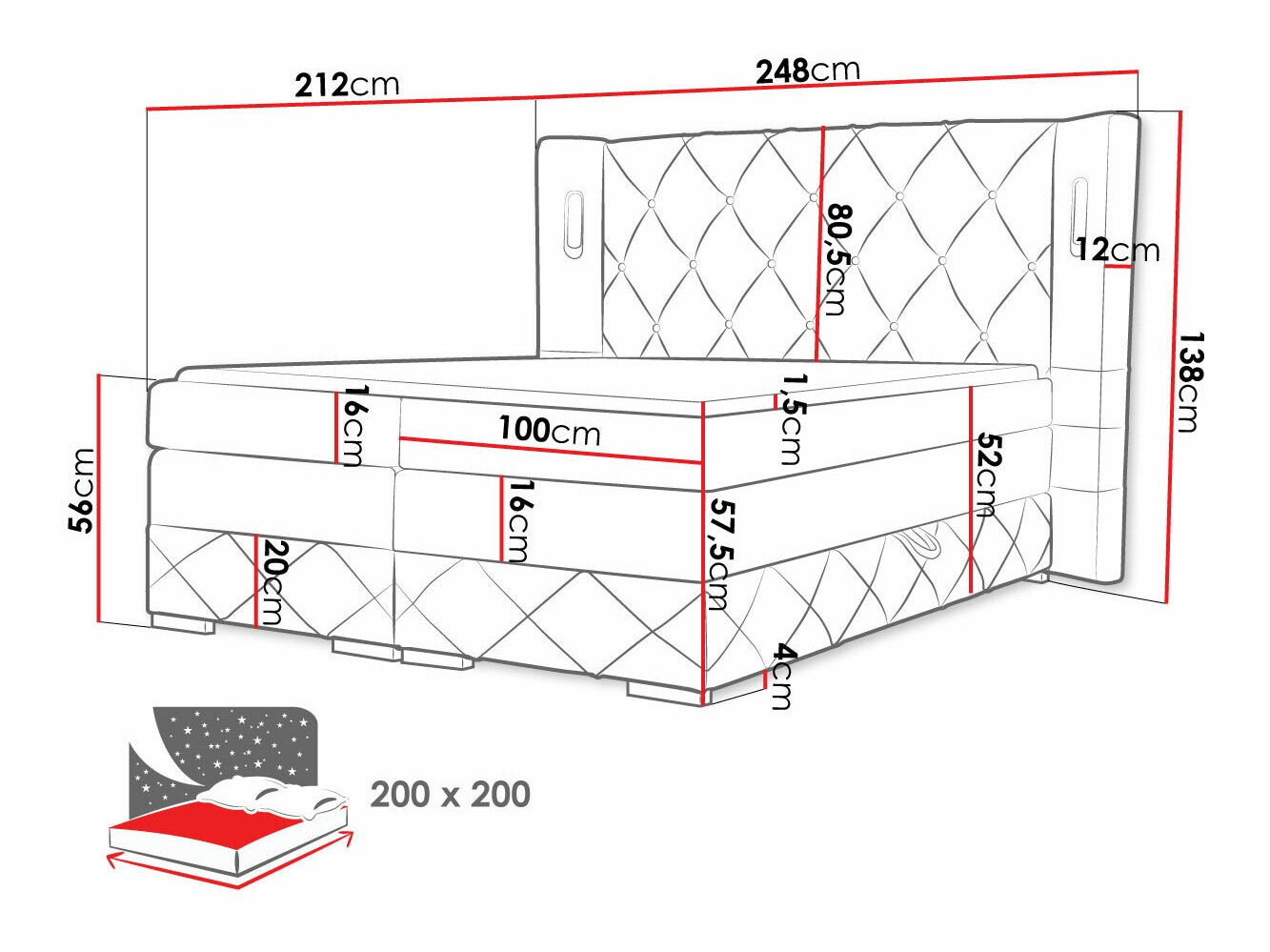 Letto continentale Historia (Kameleon 48)