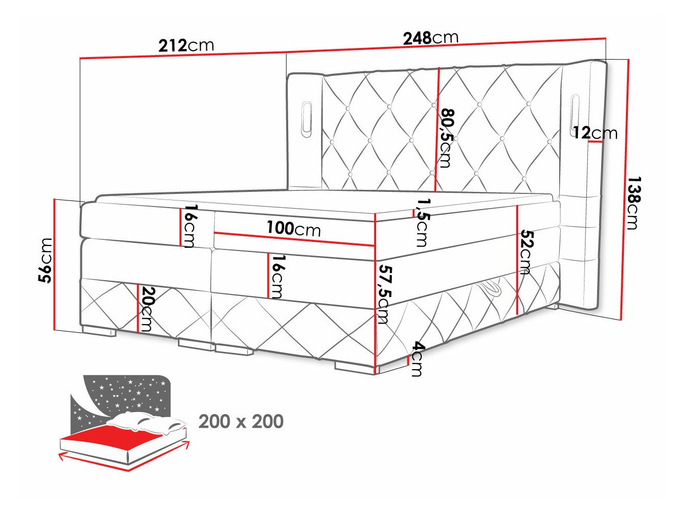 Letto continentale Historia (Kameleon 59)