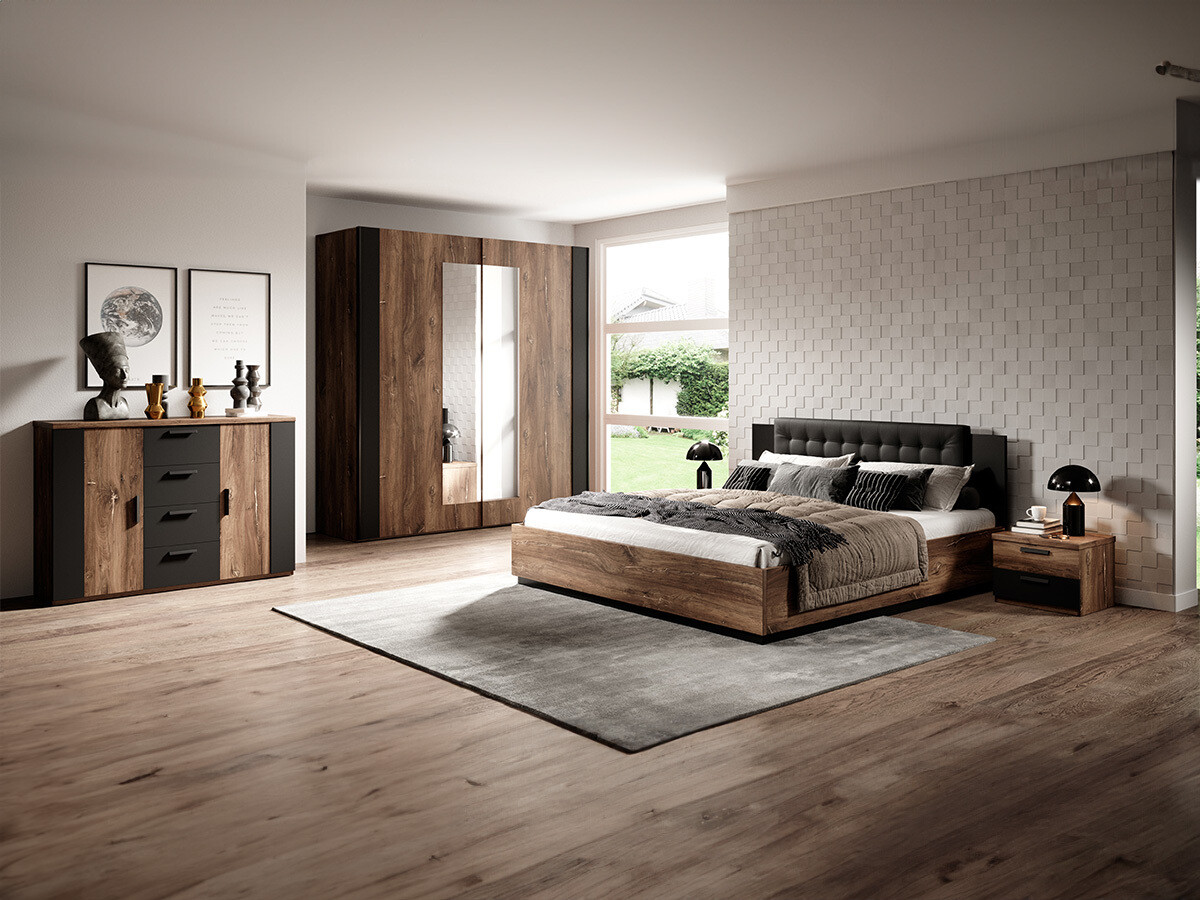 Armadio Felelie 100 (Rovere Flagstaff scuro + Rame)