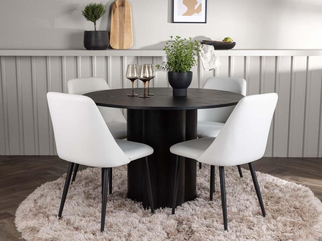 Set sala da pranzo Dallas 4359 (Bianco + Nero)