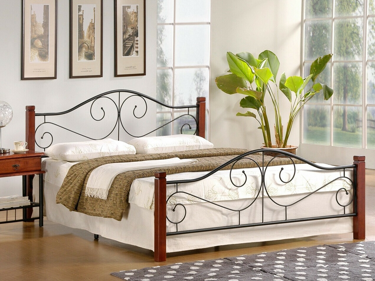 Letto Houston 574 (Ciliegia + Nero)