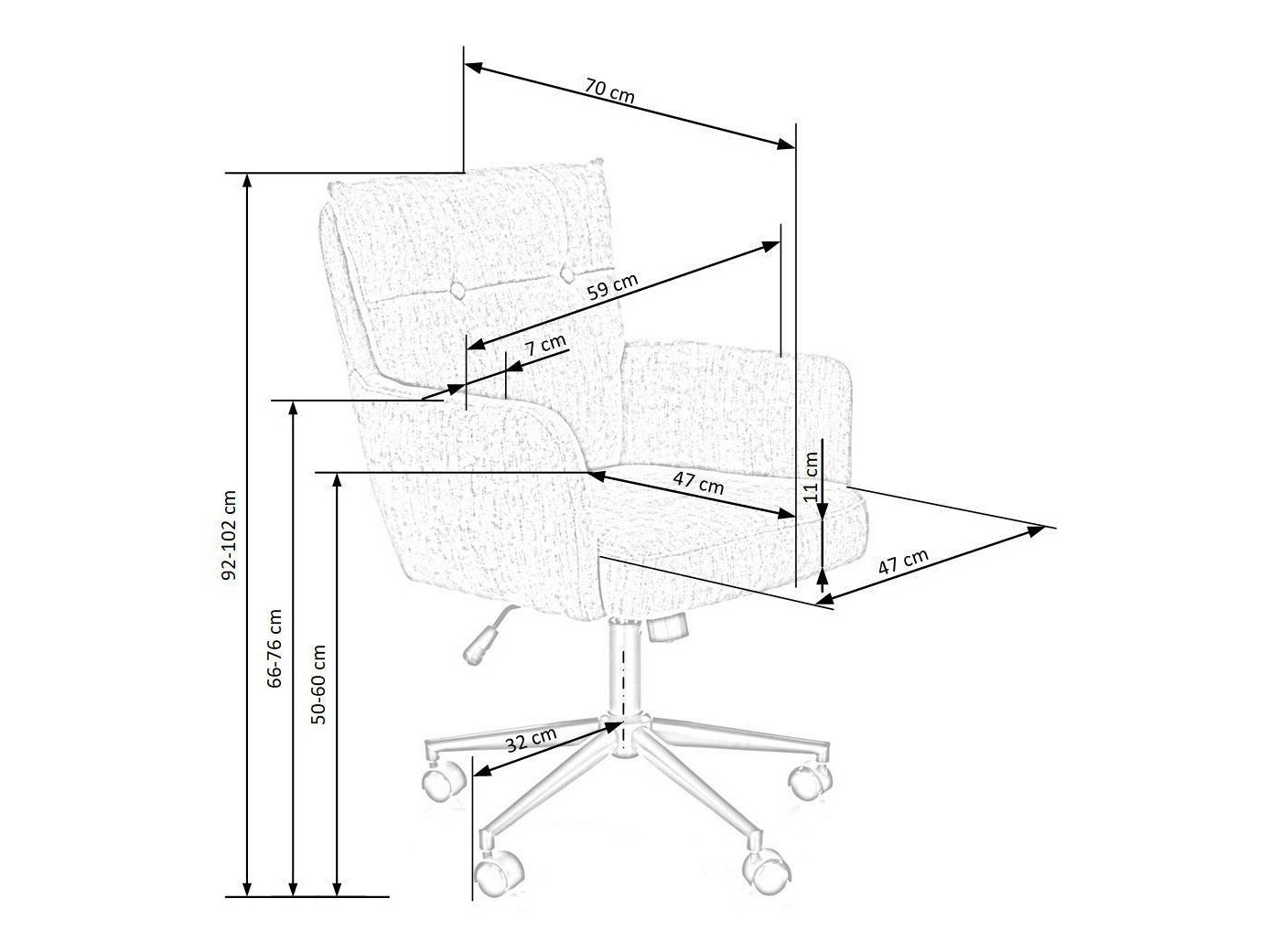 Sedia da ufficio Houston 1262 (Nocciola)